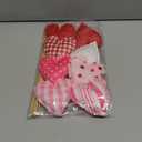 Thyle 8 Pcs Valentine's Day Heart Flower Picks Stuffed Fabric Heart on Sticks Plush Valentines Floral Picks for Flower Arrangement Centerpiece Vase Filler Wedding Table Decor(Red Pink Style)