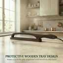 Bread Knife with Wooden Tray, 16.5" Serrated Sourdough Bread Knife, Premium Bow Bread Slicer for Homemade Bread, Bagels & Loaf, Stainless Steel Cutter (Black Walnut, Narrow-Spacing)