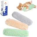 Potaroma Cat Toys Pillows, 3 Pack, Soft and Durable Crinkle Sound with Catnip Inside, Interactive Indoor Kitten Kicker, Promotes Kitty Exercise (Green Yellow Violet)