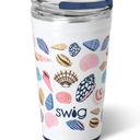 Swig Life 24oz Tumbler, Insulated Coffee Tumbler with Lid, Cup Holder Friendly, Dishwasher Safe, Stainless Steel, Extra Large Travel Mugs Insulated for Hot and Cold Drinks (Sea La Vie)