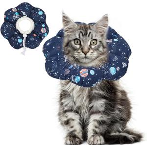 ComSaf Cat Cone Collar Soft, Protective Adjustable Cat Cones to Stop Licking After Surgery, Comfortable Lightweight Elizabethan Collar for Kitten Prevent from Licking Wounds, Not Block Vision (M (Neck:6.5-10 in))