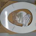 Mayfair Linden Slow Close Toilet Seat, Non Slip Heavy Duty Wood, Easy Install, Elongated, White