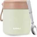 Eadali 15.2oz Kids Food Jar for Hot Food  Vacuum Insulated Lunch Container with 316 Stainless Steel Interior, Leakproof Wide Mouth & Foldable Spoon for School Meals