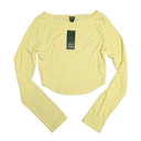 LongSleeve Wild Fable Beige Scoop Neck Womens Top (Yellow, XL)