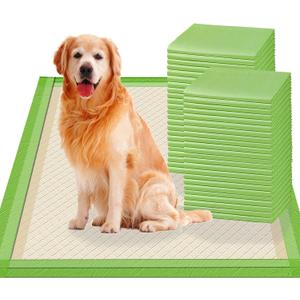 Gardner Pet Pee Pads for Dogs Extra Large 28"x34", XL Thicker ECO Green Disposable Xlarge Puppy Training Pads Super Absorbent Full Edge-Wrapping Pad for Dogs, Puppies, Doggie, Cats, Rabbits-(10 Count) (28"x34"-10 Count)