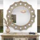 Farmhouse Wall Mirrors Decorative,Round Rustic Mirror for Wall Decor,Circle Cathedral Large Wall Mirror for/EntrywayBedroom/Living Room/Bathroom//Foyer/Hallway Decor 30 in