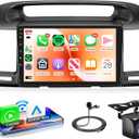 4Core 2G+64G Android Car Stereo Carplay for Toyota Camry 2000 2001 2002 2003 2004 2005 2006, Rimoody 9 Inch Touch Screen Car Radio with GPS WiFi Bluetooth FM Mirror Link Android Auto Backup Camera