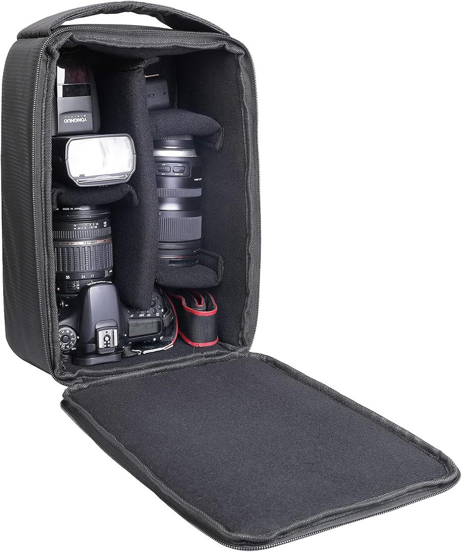 Roomy Camera Protective Bag Insert Waterproof Lens Pouch Shockproof DSLR SLR Carrying Case with Thicken Partition Padded Liner for Sony Canon Nikon Camera Flash Light & Accessories
