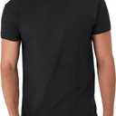 Hanes Mens Cotton, Moisture-wicking Crew Tee Undershirts, Multi-packs T-Shirt, Black - 7 Pack, Large US