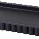 Scalloped Bathroom Vanity Tray for Countertop- Small Concrete Modern Industrial Minimalist Counter Vanity Organizer Tray for Dresser- Decorative Tray-11.8"L x 6.37"W x 1"H- Charcoal Black- Water-proof