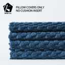 Kevin Textile Throw Pillow Covers Pack of 4 Spring Super Soft Boho Corduroy Decorative Pillow Covers Cases Solid Color Plush Texture Throw Pillows for Sofa Couch Chair 18x18 Inch, Dusty Blue