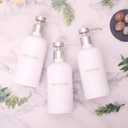 Shampoo and Conditioner Dispenser Set of 3,Refillable 21oz Shampoo Bottles with Non-Slip Protective Silicone Pad,Shower Soap Dispenser with Waterproof Labels for Bathroom (White)
