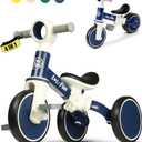 LOL-FUN Baby Balance Bike Toy for 1 2 Year Old Boys Girls Gift Toddler Tricycle 1-3 Year Old with Removable Pedal, 4 in 1 Trike for Ages 1-3 Present (Midnight Blue)