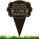 Double Sided Yard Sign,Dog Urine Kills Plants Sign,Curb Your Dog Sign,14X10 No Peeing Signs For Lawn No Pooping Dog Signs For Yard With Integrated Stake,Easy Mounting,Outdoor Use (Dog Urine Kills Plants)