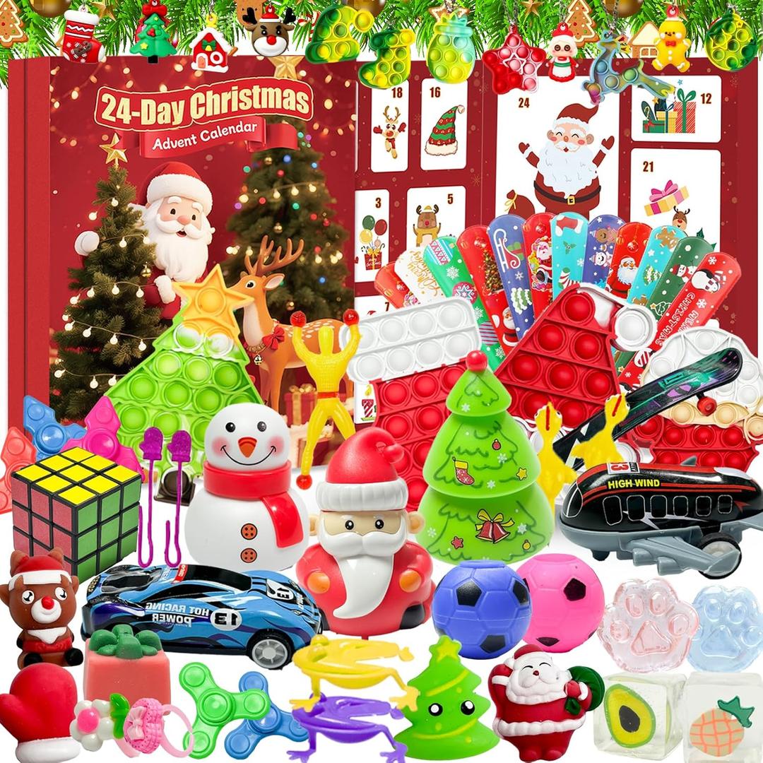 Fidget Advent Calendar 2025,Christmas Countdown Advent Calendars with 24 Days of Surprises Fidget Toys Bulk,Sensory Toy Stocking Stuffer Gifts Xmas Party Favors Surprise Gifts For Boys Girls
