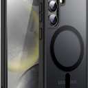 JETech Magnetic Case for Samsung Galaxy S24 Plus 5G, Compatible with MagSafe, Translucent Matte Back Shockproof Phone Cover (Black)