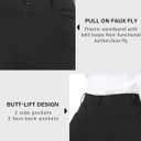 Stelle Women 28"/30"/ 32" Bootcut Dress Pants Business Casual Work Pants with Pockets Pull On Regular Slacks for Office (Black)