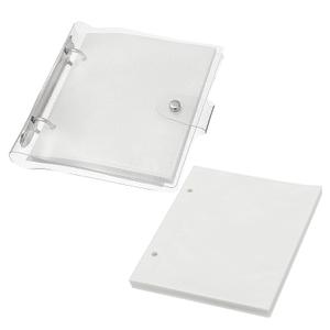 PATIKIL 2.5x3.5" Clear Loose-Leaf Photo Album Plastic Transparent Picture Album with 100 Pockets and 50 Replacement Refill Sleeves for Photo Picture Postcard, White