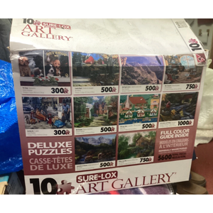Sure-LOx Box of 10 Various Art Gallery Jigsaw Puzzles of various difficulty, Easy to Hard