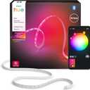 Hue Flux 10-Feet LED Strip Light, 1200 lm, Vibrant Color and Ambiance, Flexible Indoor Lighting, Chromasync Color Blending, RGBWWIC, Cuttable, Extendable, Reusable, App and Voice Control