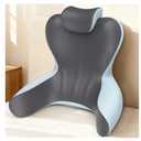 Reading Pillow for Sitting in Bed,22" H Back Support Pillow for Sitting up,Back Rest & Lumbar Support Pillows with Arms, Bed Rest Chair Cushion,Chaise Lounges Reclining,Gaming,Work,Resting(Grey&Blue)