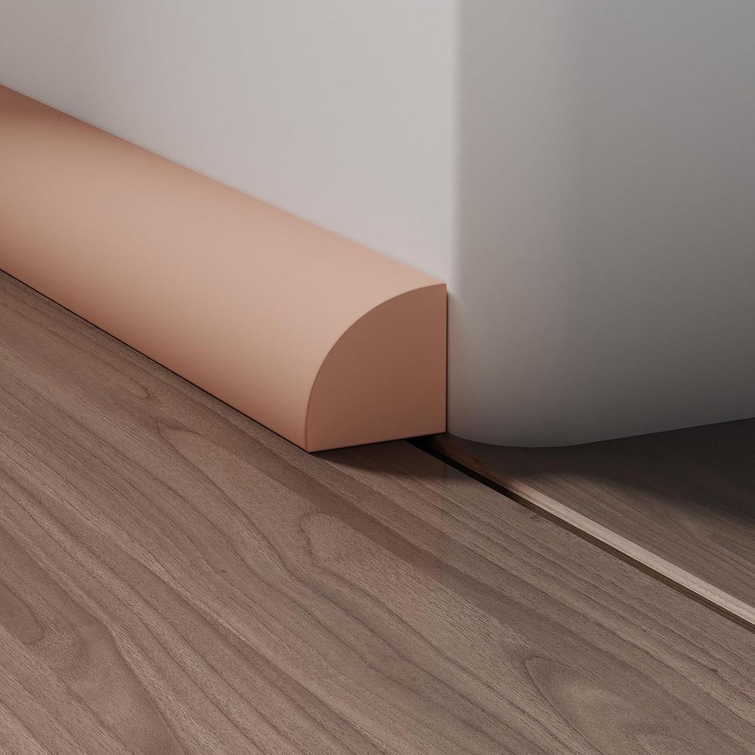 Flexible Quad Moulding, Peel and Stick, Corner Moulding Trim, Waterproof Rubber Quad Moulding, Suitable for Use on Floors, Bathrooms and Countertops (0.7 W x 0.86 H x 79 L,Brown)