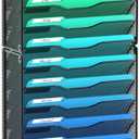 samstar 16 Tier Wall File Organizer Hanging Wall File Holder Wall Mount Paper Folder Organizer, Magazine Rack, Mesh Made,Black