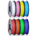 250g High Speed SUNLU PETG Filament 1.75mm Bundle, 250g Spool, 8 Rolls, White+Red+Orange+Yellow+Green+Sky Blue+Blue+Pink