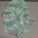 BERON 14" Green Wigs for Women Short Curly Bob Wavy Wig Girls Mint Green Colored Body Wave Heat Resistant Synthetic Cosplay Party or Daily Wigs
