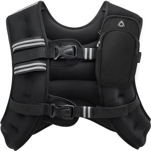 ZELUS Weighted Vest, 20lb Weight Vest with Reflective Stripe for Workout, Strength Training, Running, Fitness, Muscle Building, Weight Loss, Weightlifting