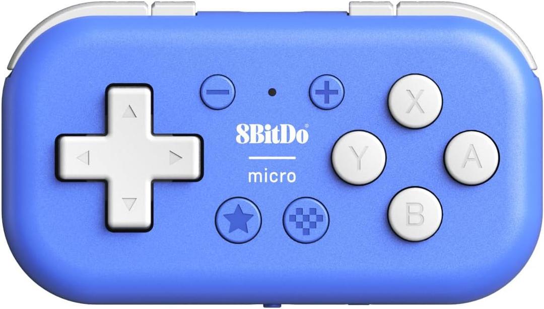 Nargos 8BitDo Micro Bluetooth Key Chain Sized Mini Controller for Nitendo Switch, Windows, Android and macOS (Micro- Blue)