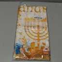 HOWAF 3 Pack Hanukkah Tablecloth Plastic, Jewish Tablecloth, Round Hanukkah Plastic Table Cover Chanukah Table Cloth for Jewish Chanukah Party Supplies, 108 x 54 inch