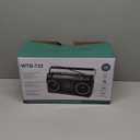 Retro Classic 80s Style Portable Boombox with Cassette Player Recorder, AM/FM/SW1/SW2 Radio, Bluetooth, USB/Micro SD Slots, Headphone Jack, 24W Dual Full-Range High Bass Speakers (Black)