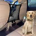 DYKESON Pet Barrier Dog Car Net Barrier with Auto Safety Mesh Organizer Baby Stretchable Storage Bag Universal for Cars, SUVs -Easy Install,Safer to Drive with Pets and Children, 2 Layer (12 in  14.5 in)