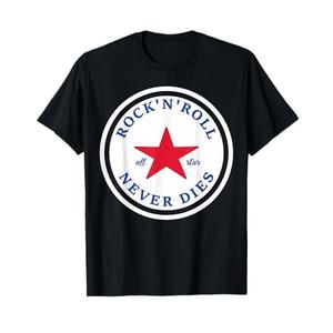 Rock N Roll Never Dies Rock and Roll all Star Music T-Shirt.S