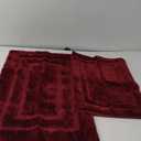 HOMEIDEAS Bathroom Rugs Sets 2 Piece, Super Soft and Absorbent Non Slip Microfiber Machine Washable Bath Mat Set (20" x 32" + 16" x 24", Burgundy Red)