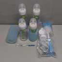 Dr. Brown's Anti-Colic Options+ Narrow Glass Baby Bottle Starter Set with Silicone Bottle Sleeves, Levels 1, 2, and 3 Nipples, Soft Touch Cleaning Brush, Storage/Travel Caps, and HappyPaci