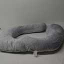 Momcozy Pregnancy Pillows for Sleeping, U Shaped Full Body Maternity Pillow with Removable Cover - Support for Back, Legs, Belly, HIPS for Pregnant Women, 57 Inch Pregnancy Pillow for Women, Grey
