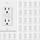 ELECTECK 30 Pack GFCI Outlets 15 Amp, Non-Tamper Resistant, Decor GFI Receptacles with LED Indicator, Ground Fault Circuit Interrupter, Wallplate Included, ETL Listed, White