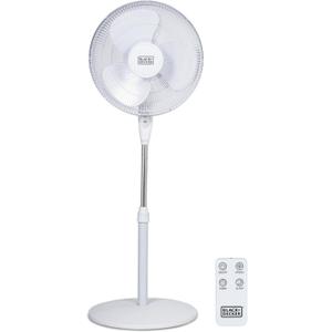 BLACK+DECKER 16" Stand Fan with Pedestal Base, Height Adjustable Pedestal Fan with Remote and Touch Control Panel, Free Standing Fan with 90-Degree Oscillating and 3-Speed Settings, White