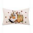 2 x GAGEC Halloween Pillow Covers 20x12 Inch Ghost Floral Throw Pillow Covers Holiday Fall Farmhouse Pillowcase Couch Cushion Case for Indoor Outdoor Home Sofa Decor