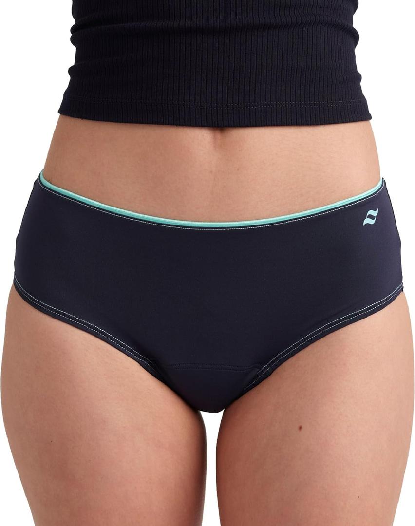 saalt Teen Brief Period Underwear - Leakproof Menstrual Underwear for Teen Girls - Full-Coverage Comfort (X-Large, Midnight Sky - Heavy Asborbency)