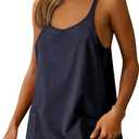 ANRABESS Women Athletic Dress Summer Tennis Workout Active Sports Mini Romper Dress Built in Shorts Travel Vacation Clothes (Small, Navy Blue)