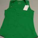 REORIA Butsmooth Womens Sexy Sleeveless Square Neck Double Lined Basic Bodysuit Tank Tops (Small, Green)