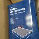 Heated Mattress Pad Queen Size - Embossed Electric Mattress Pad Cover Dual Control - 1-10 Hours Auto Shut Off with Deep Pocket White