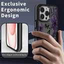 Case for iPhone 15 Design On Matte Black Base,Compatible with MagSafe,Slim Protective Soft TPU Bumper,Magnetic for Women Girls Case for iPhone 15-Purple Butterfly Flower Black
