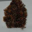 Ombre Brown Highlight Short Curly Wig with Bangs 3C Curls Glueless Ready to Wear Friendly for Beginner Kinky Curly Wig Synthetic Afro Wigs for Women 1B/30