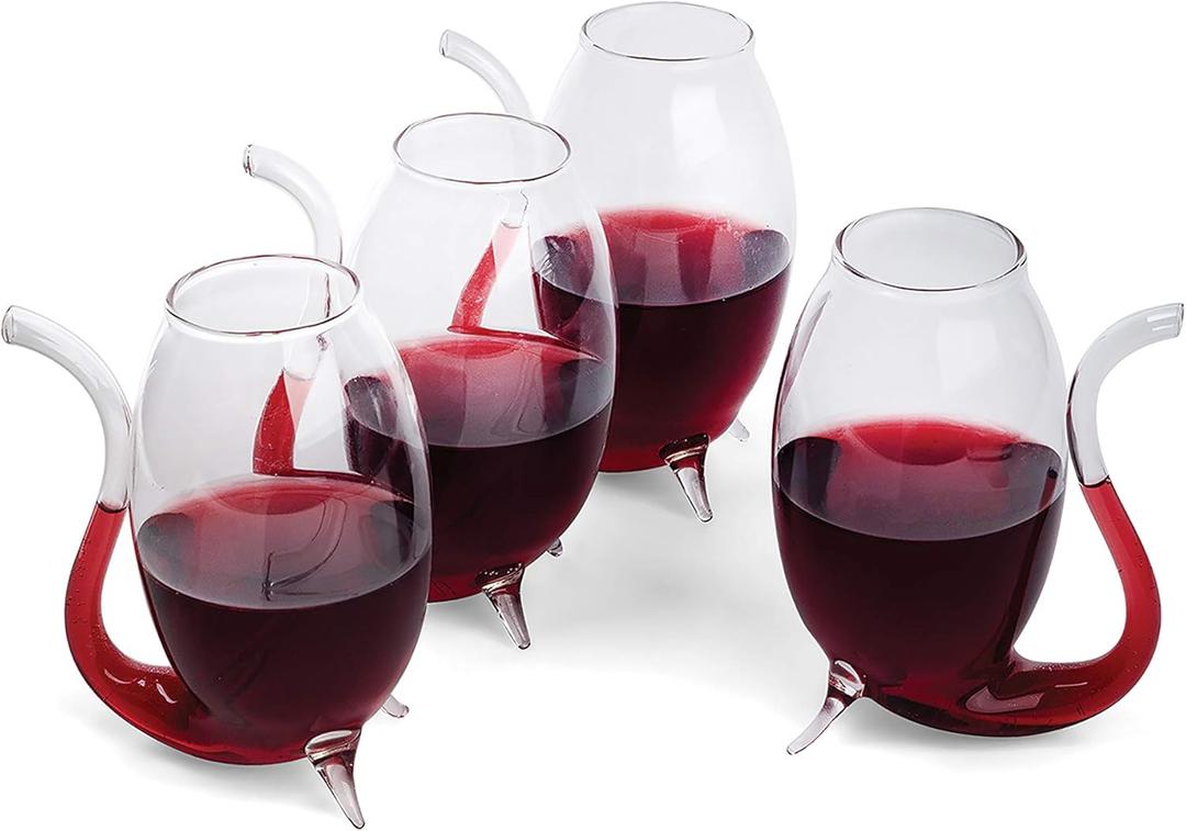 Fox Run Hand Blown Glass Port Sippers, Set of 4, 2.75 Ounces, Clear