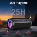 Portable Bluetooth Speaker, Bluetooth 5.4 Speaker, Dual Speaker with LED Display, Deep Bass,25H Playtime, Colorful RGB Lights,IPX7 Waterproof,TWS pairing for Outdoor/Home/Party/Travel,Gift Ideas