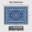 9x12 Area Rugs for Living Room, Washable Non-Slip Rug, Oriental Dark Blue